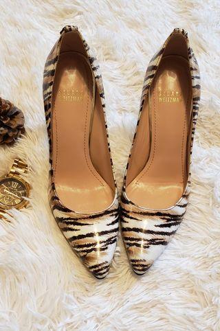 Stuart Weitzman Animal Print Patent Leather Heels