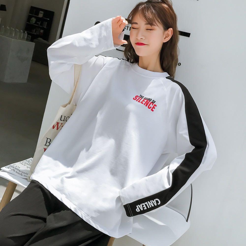 215 2 COLOURS black white ulzzang vintage pullover hypebeast streetwear long sleeved shirt jacket hoodie