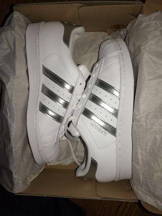 Brand new silver and white superstar
