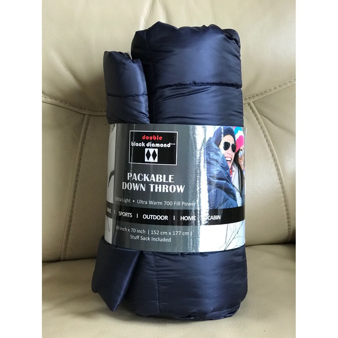 Black diamond packable down shop throw