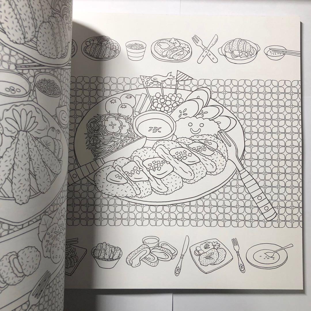 美味時光填色書 Coloring and the Food, 興趣及遊戲, 手作＆自家設計, 文具 - Carousell