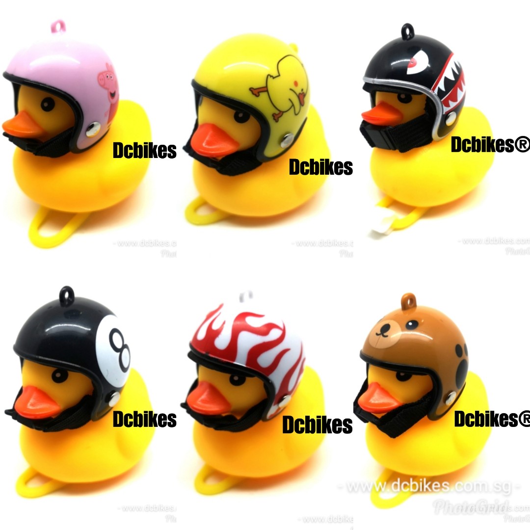rubber duck with bike helmet