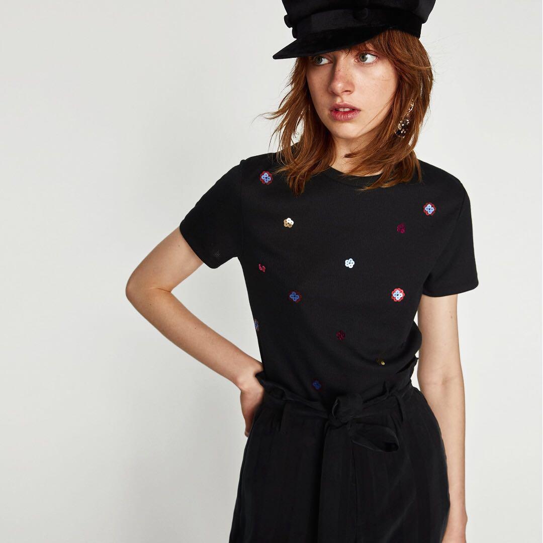 Zara Avce T Shirt Paillettes Zara Zara Girls Short Sleeve T Shirt