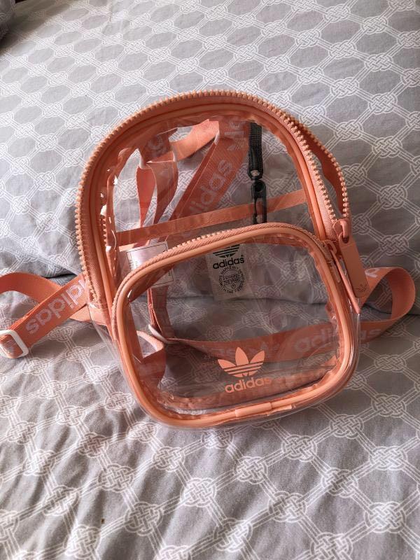 Adidas clear bag pink deals
