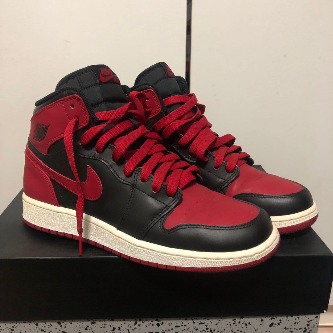 bred 1 white laces