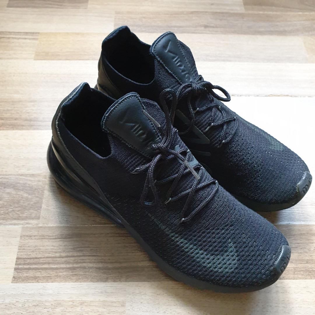 Nike 270 flyknit triple black shop