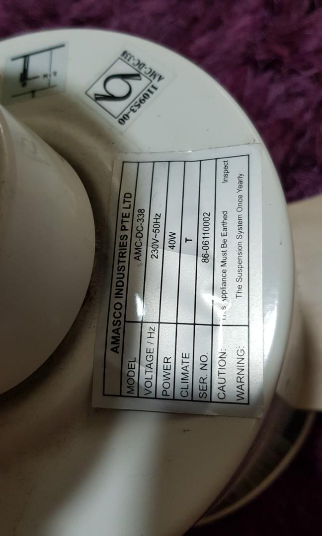 Amasco 2 blades ceiling fan with remote control, Furniture & Home