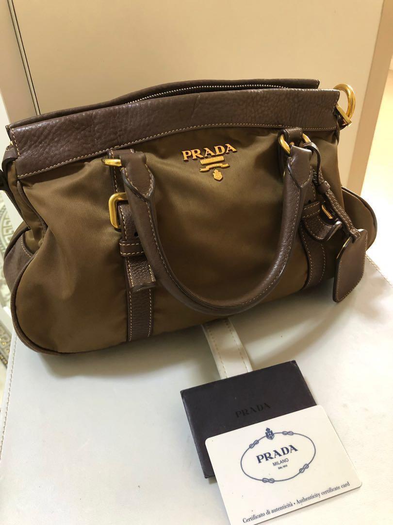 Authentic Prada BN1840 Tessuto in Brown (Corinto) Gold Hardware without  Shoulder Strap