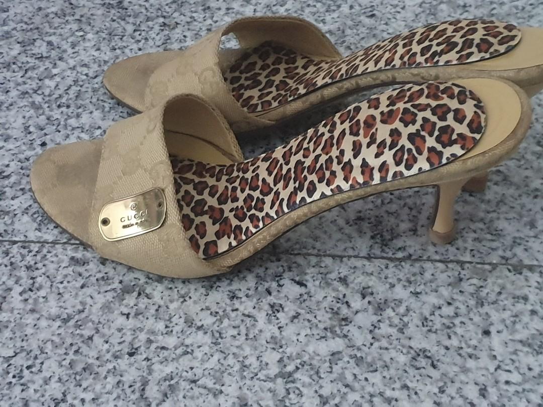 gucci print heels