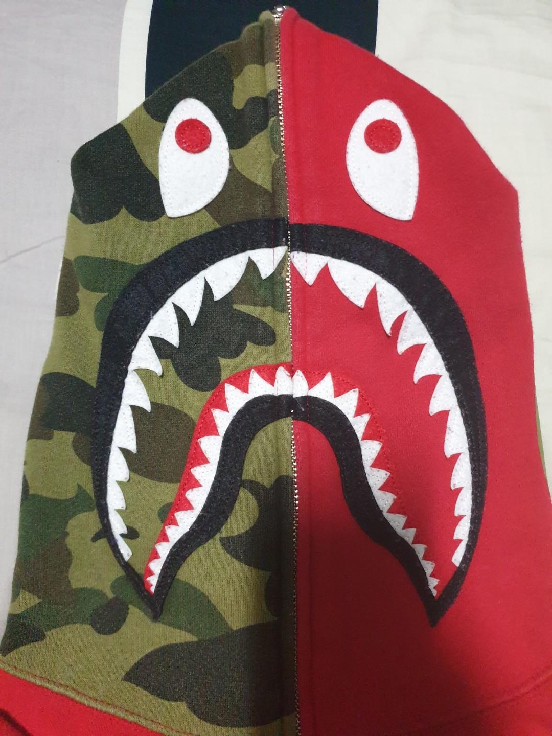 Red and green best sale camo bape hoodie