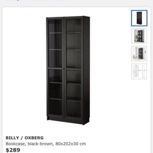 Billy Ikea Shelf With Doors Full Glass Oxberg Furniture