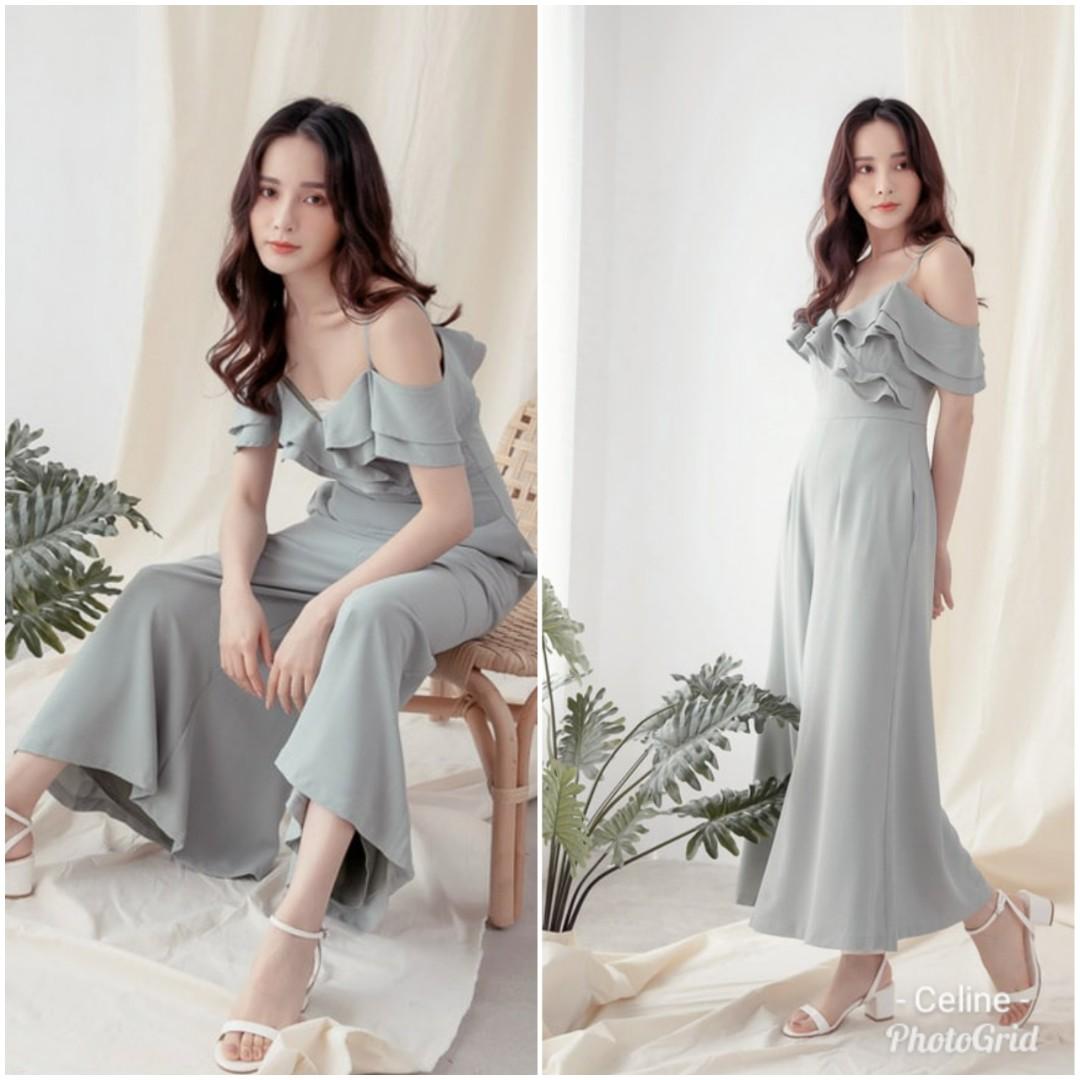 cold shoulder maxi romper