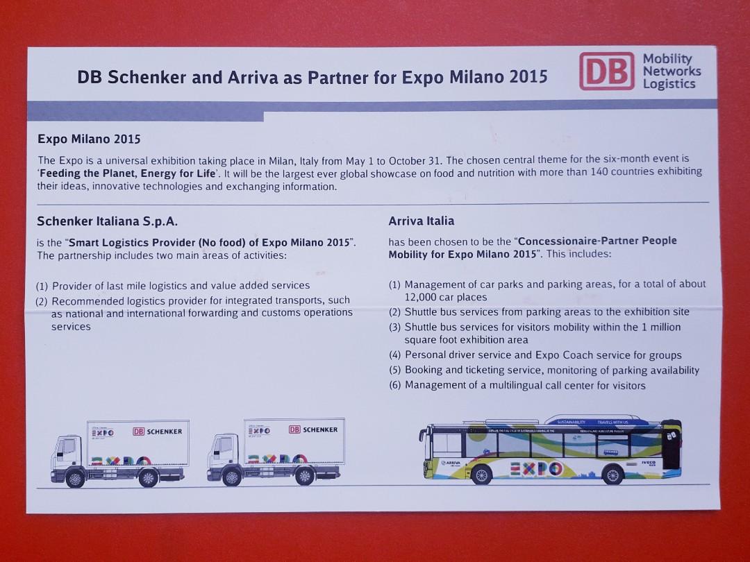 MARKLIN : Expo Milano 2015 - DB ( MNL ) Finanzprasentation