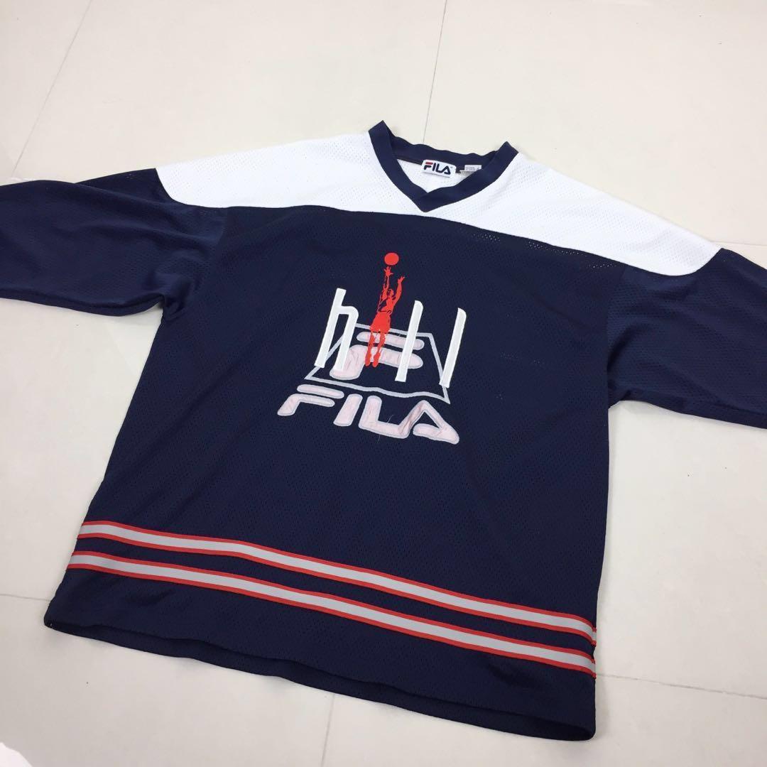 Fila Rare Vintage Grant Hill Hockey Long Sleeve Jersey, Men's Fashion, Tops & Sets, Formal