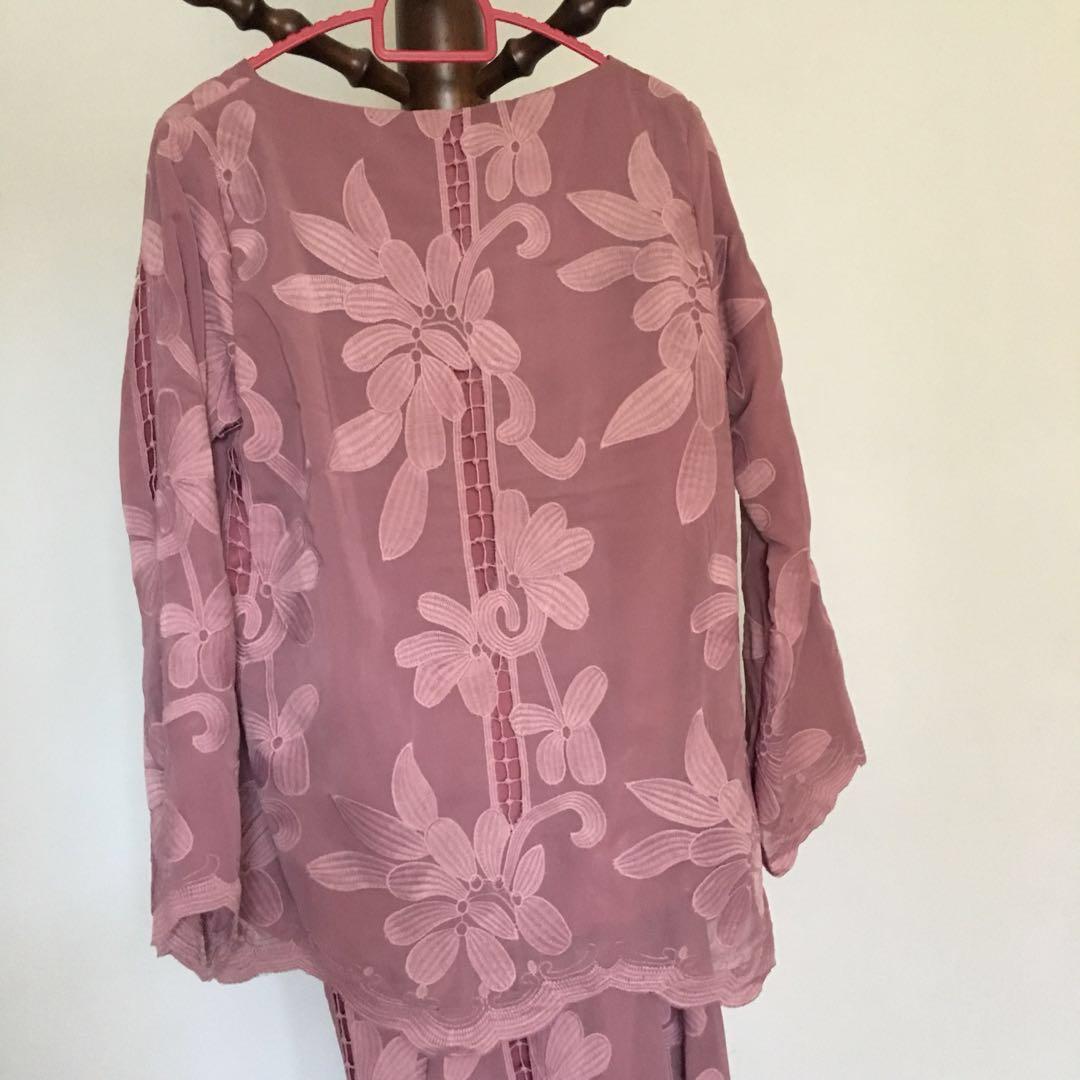 Fzk By Fitri Zainal Baju Kurung Kedah Lace Kurung Pendek Muslimah Fashion Two Piece On Carousell