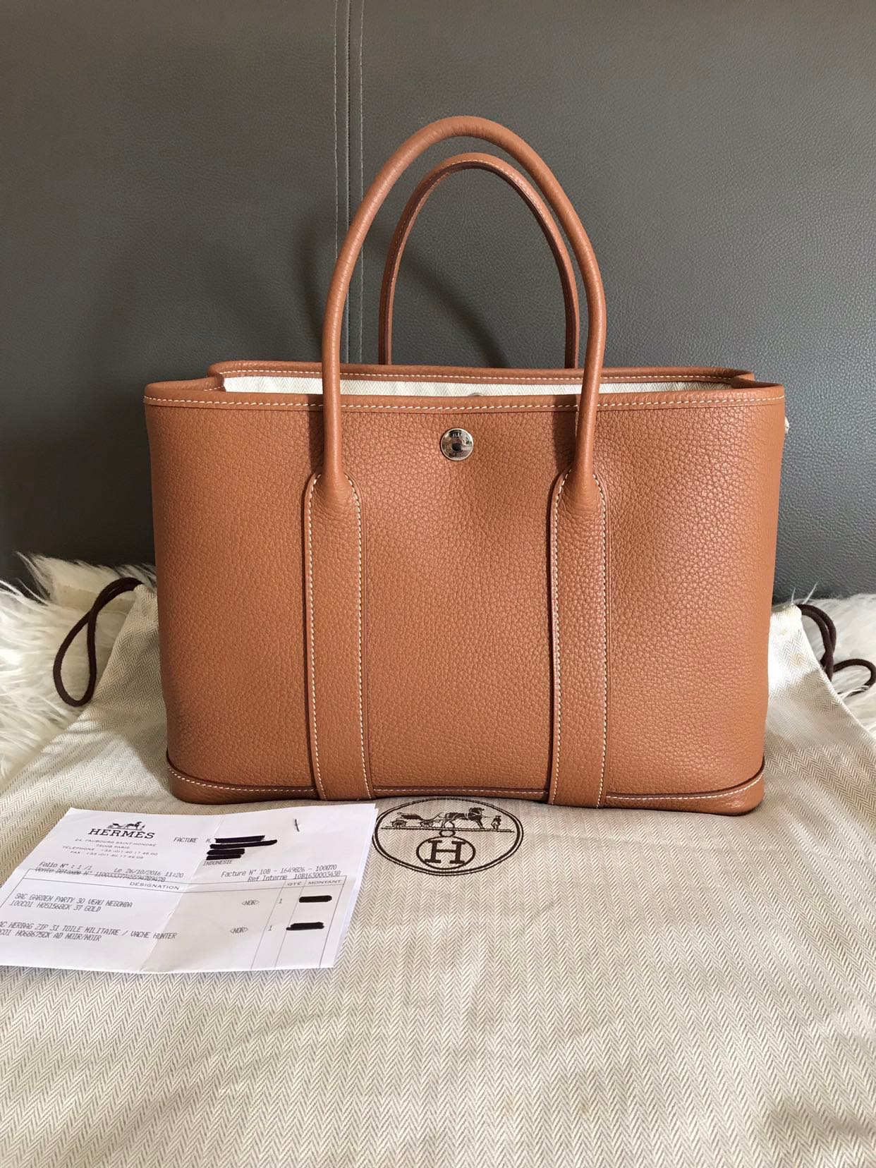 Hermes GP 30 / Hermes garden party 30 gold negonda # T, Luxury, Bags &  Wallets on Carousell