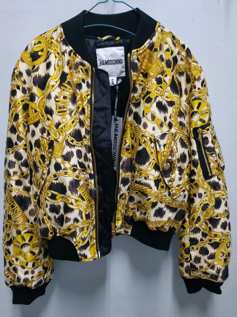 H M X MOSCHINO Bomber Jacket Fesyen Wanita Pakaian Wanita Baju