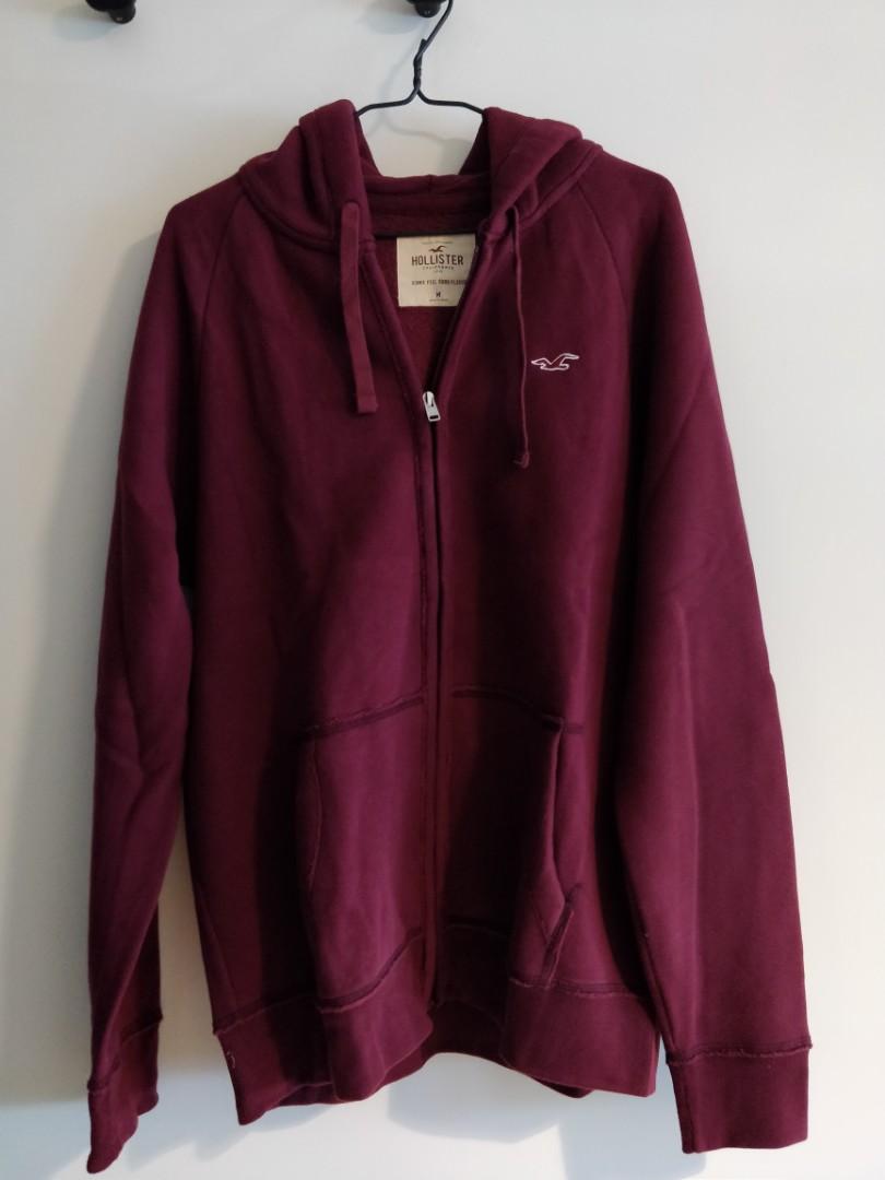 hollister hoodie burgundy