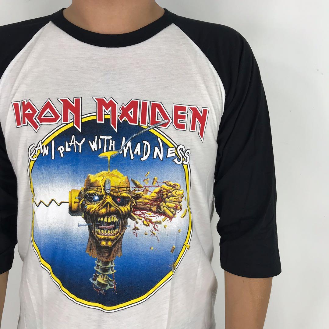 Iron Maiden Can I Play With Madness Repro Raglan Shirt Men s
