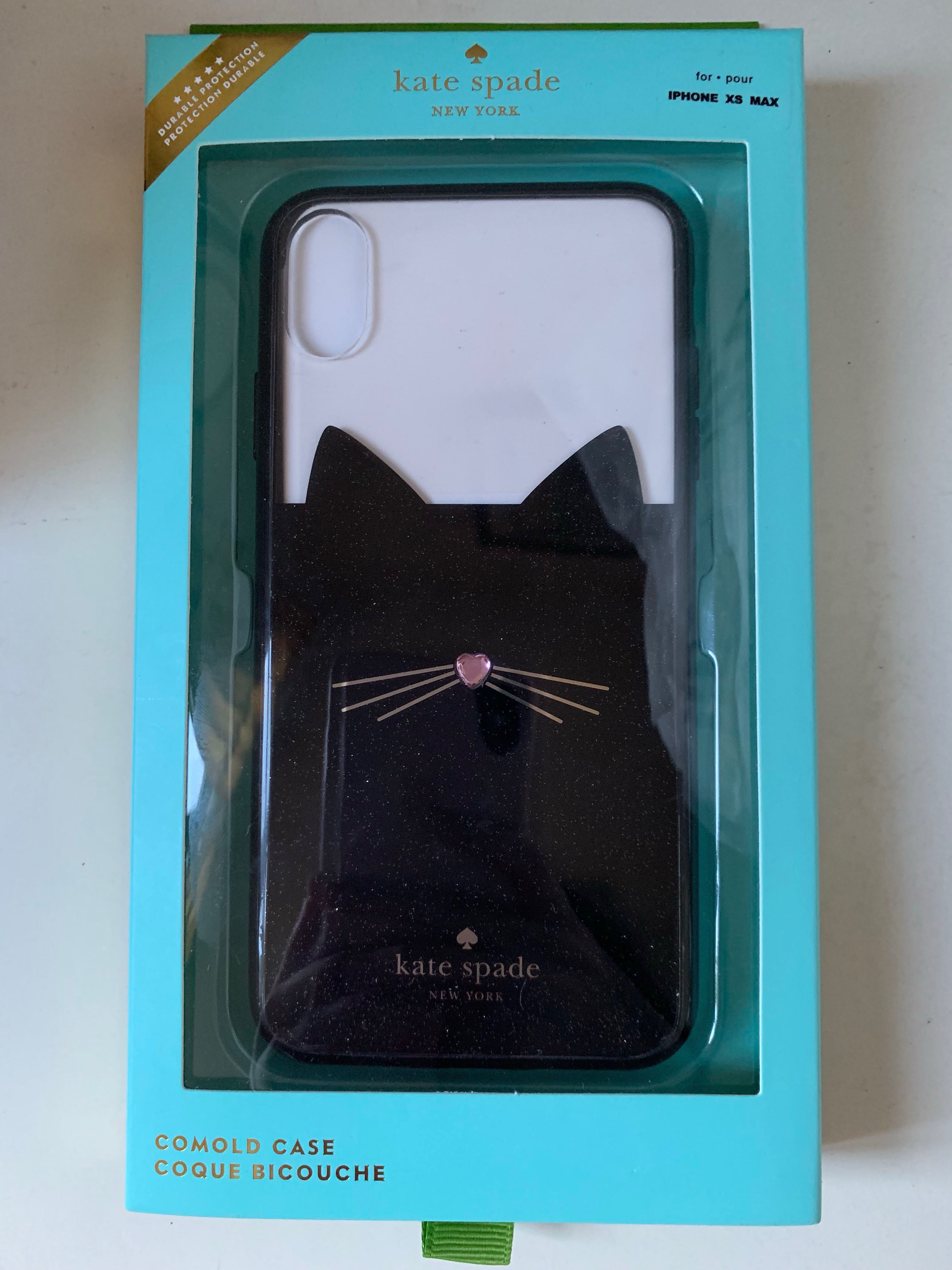 Kate Spade Jeweled Glitter Cat IPHONE XS Max Case, Mobile Phones & Gadgets,  Mobile & Gadget Accessories, Cases & Sleeves on Carousell