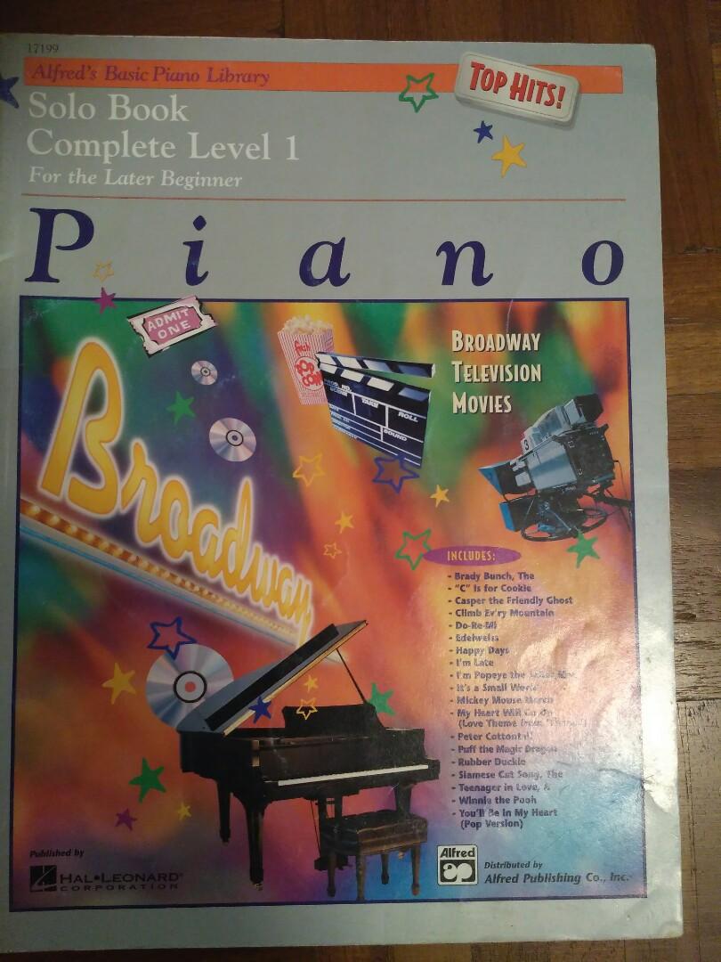 Alfred S Solo Book Complete Level 1 For The Late Beginner Piano From Broadway Television And Movies Hobbies Toys Books Magazines Assessment Books On Carousell