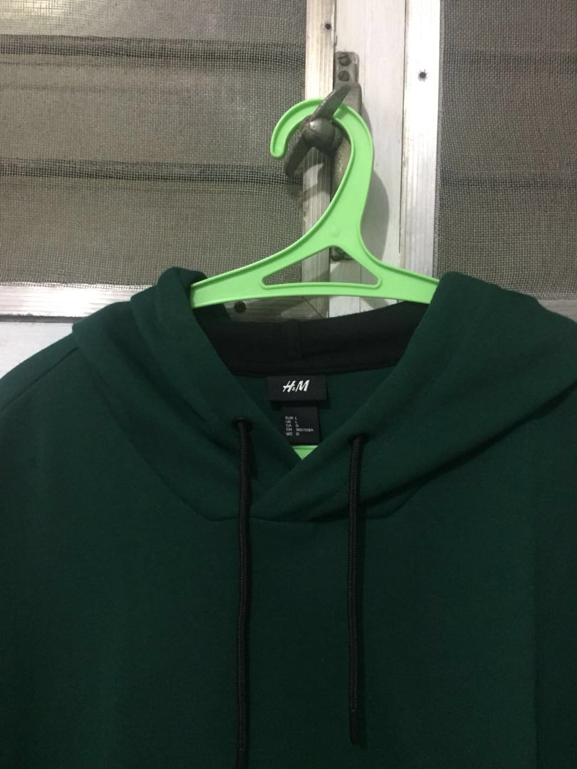 NEW H M HM HOODIE DARK GREEN
