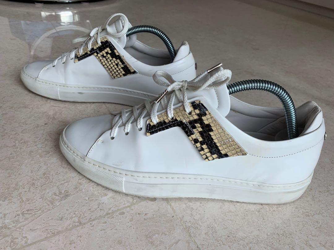 White online snakeskin sneakers