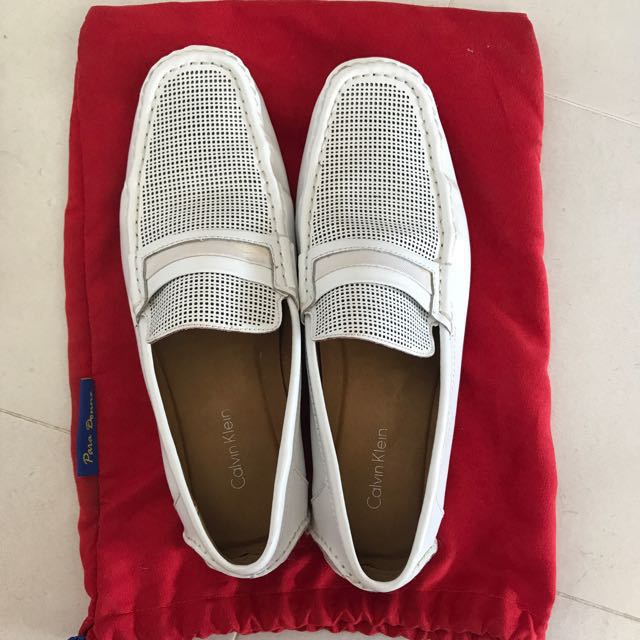 Authentic CK Calvin Klein White Loafers