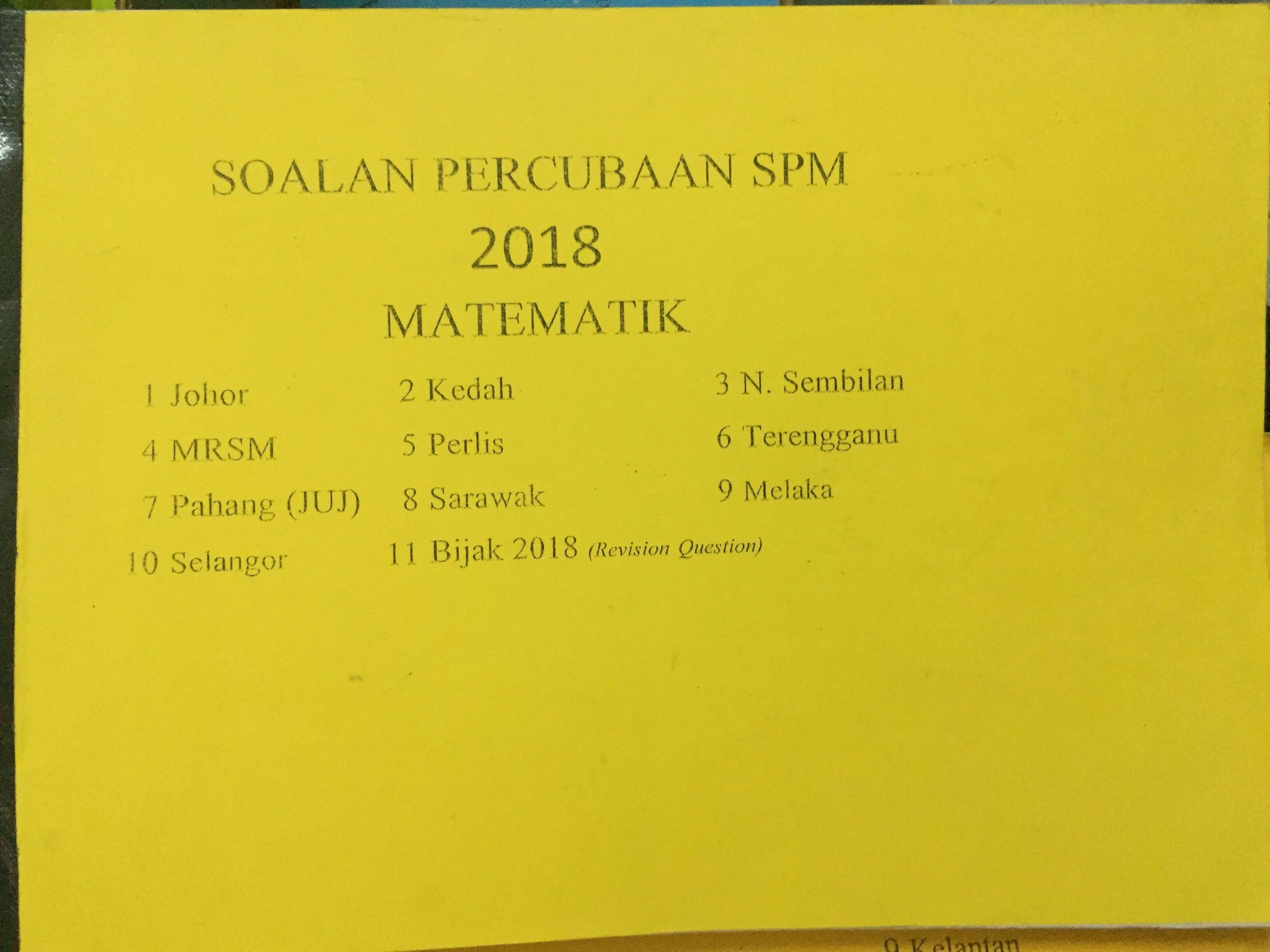 Past Year Trial Spm 2018 Papers Books Stationery Books On Carousell