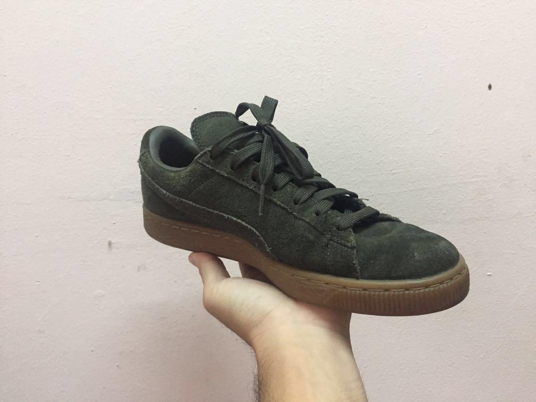 Puma suede green gum online sole