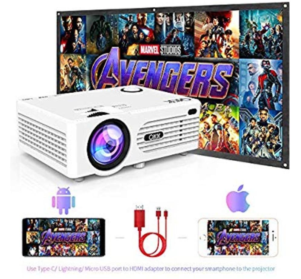 QKK AK80 Mini Projector with Carrying Bag, TV & Home Appliances, TV
