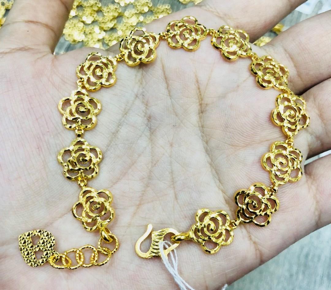 Rantai Tangan Emas 916 Rose Women S Fashion Jewellery On Carousell