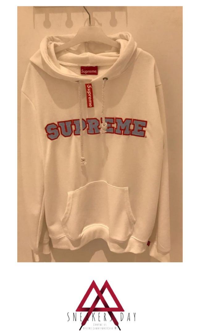 blue red supreme hoodie