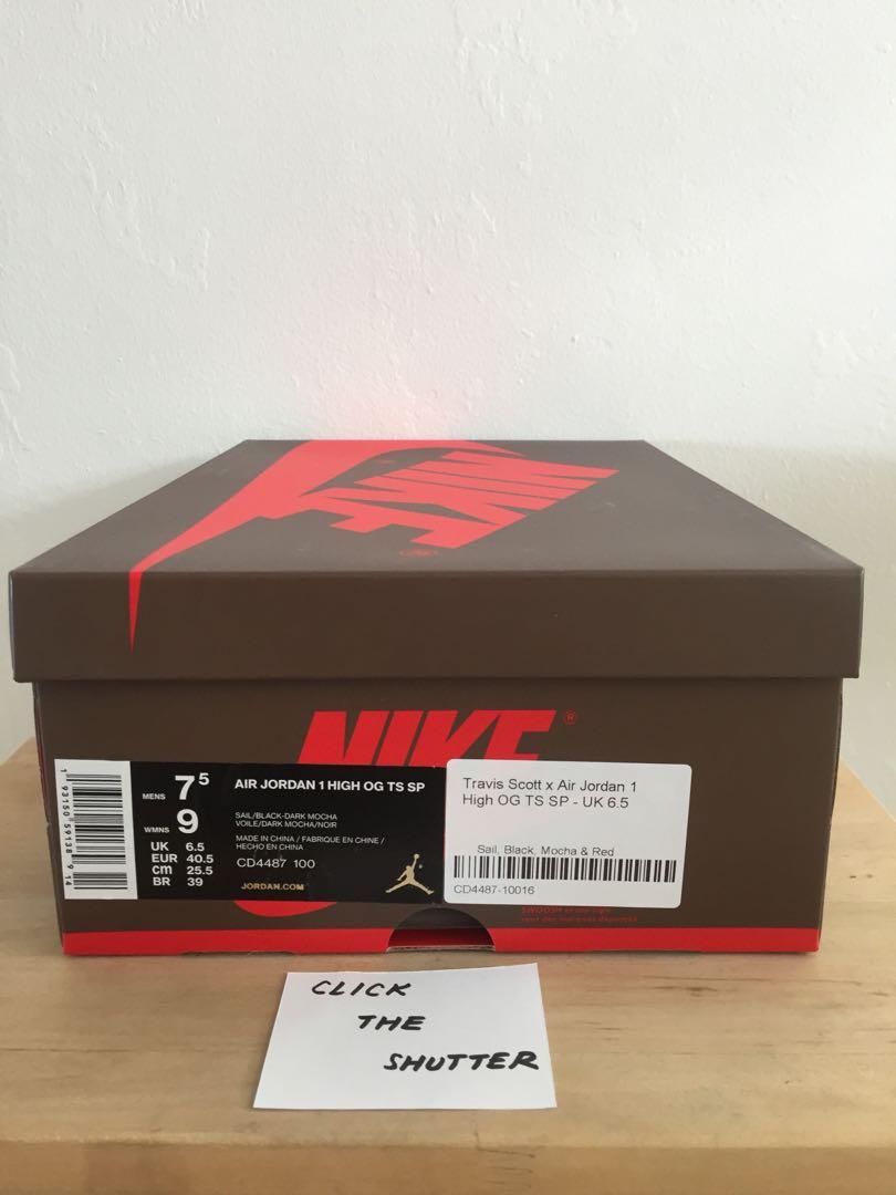 travis scott jordan 1 size 7.5