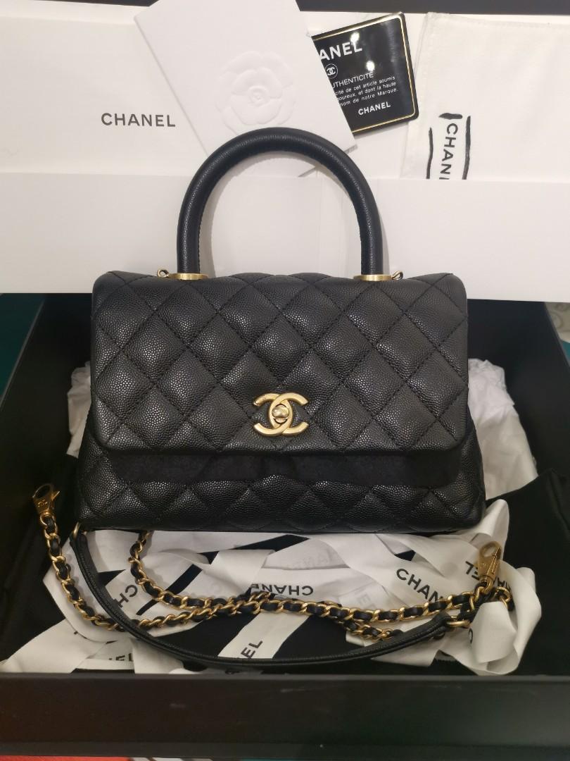 Chanel coco hotsell handle black caviar