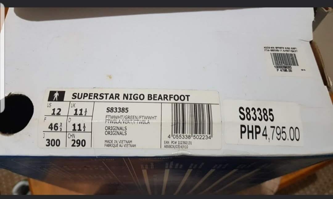 Adidas Originals Superstar NIGO Bearfoot Cloud White Green S83385 -  StclaircomoShops