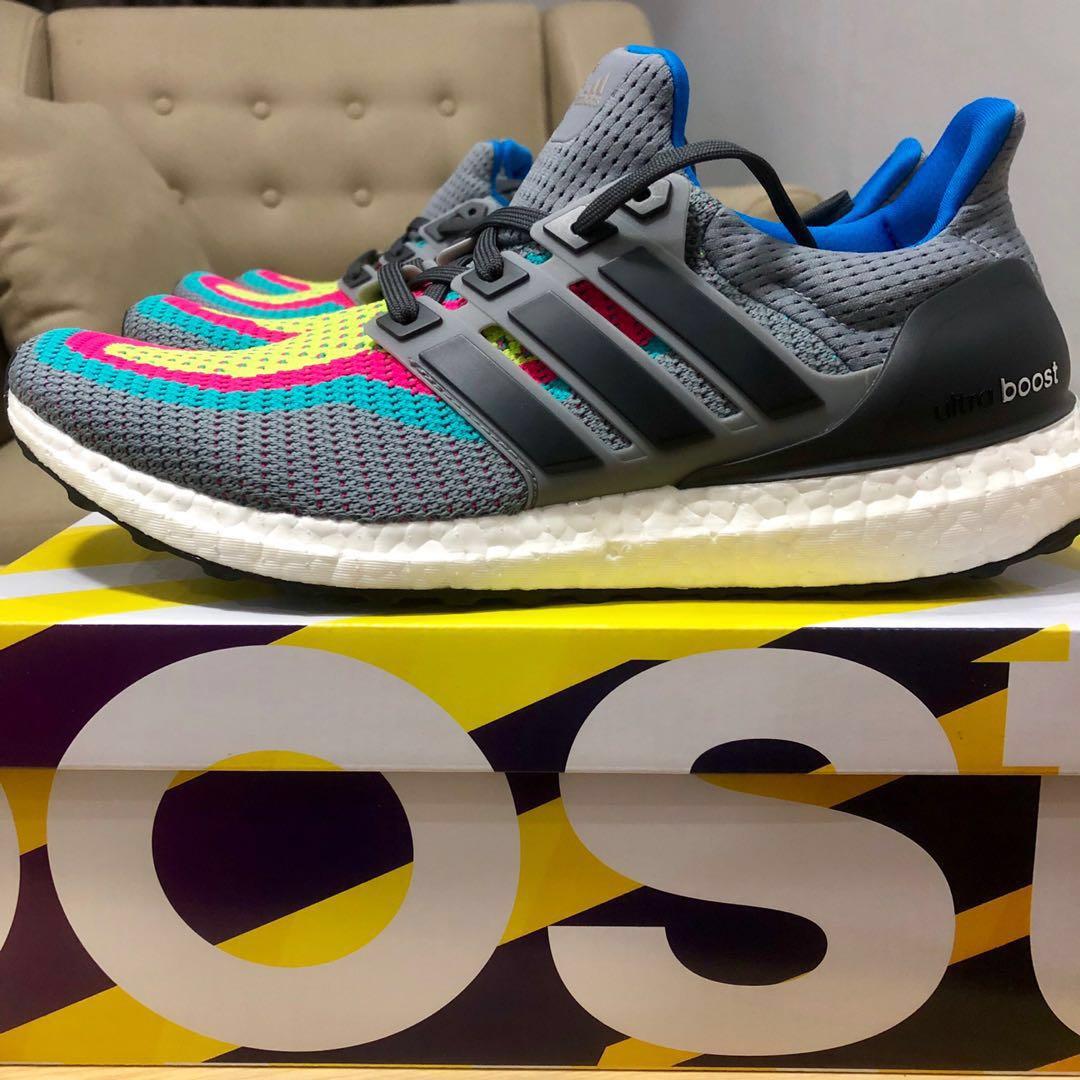 Adidas Ultra Boost Ultraboost Multicolor Gradient, Fesyen Pria, Sepatu ,  Sneakers di Carousell