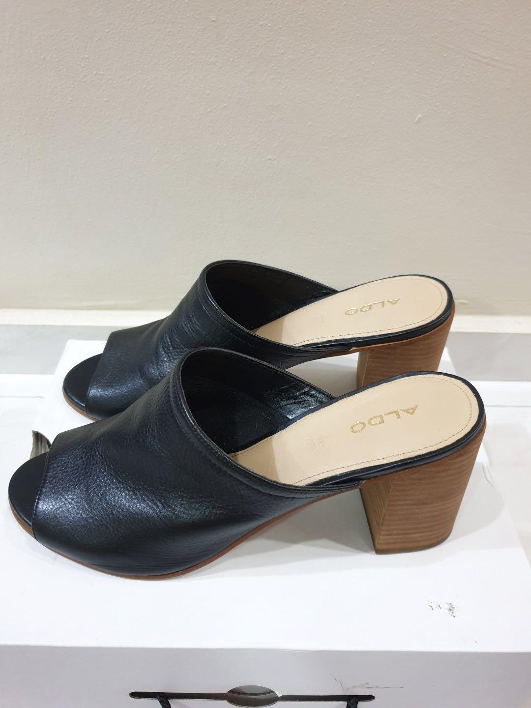 aldo black mules