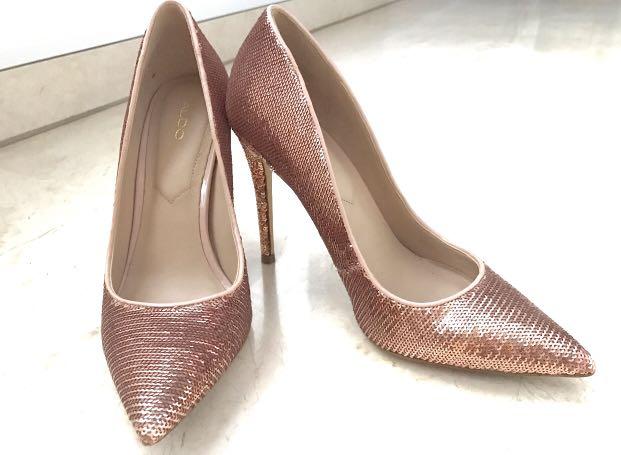 aldo rose gold heels