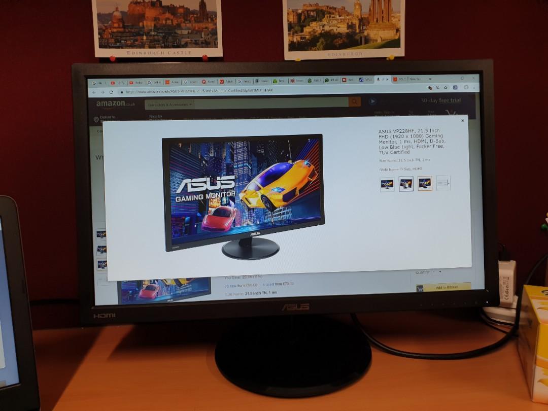 Asus Vp228he Gaming Monitor 21 5 Fhd 1920x1080 1ms Flicker Free Electronics Computer Parts Accessories On Carousell