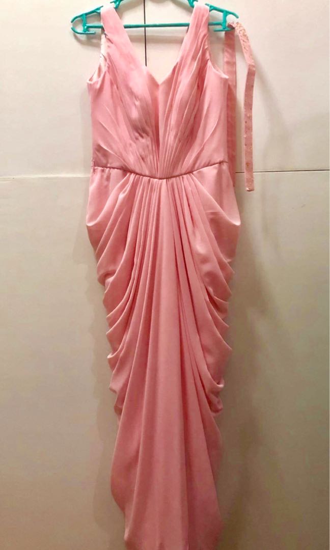 blush chiffon gown