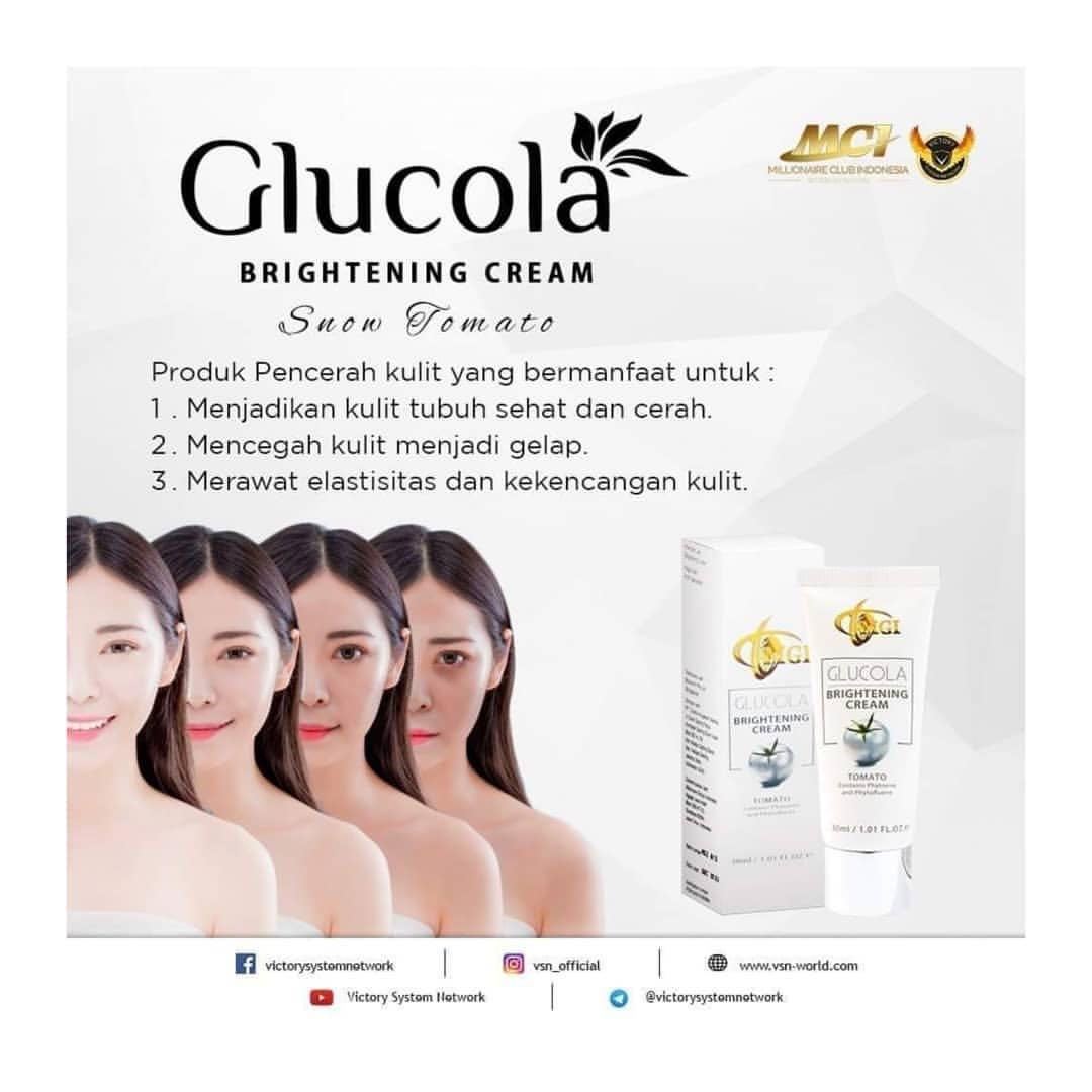 Brightening Cream Snow Tomato Glucola Krim Pemutih Alami Kesehatan Kecantikan Kulit Sabun Tubuh Di Carousell