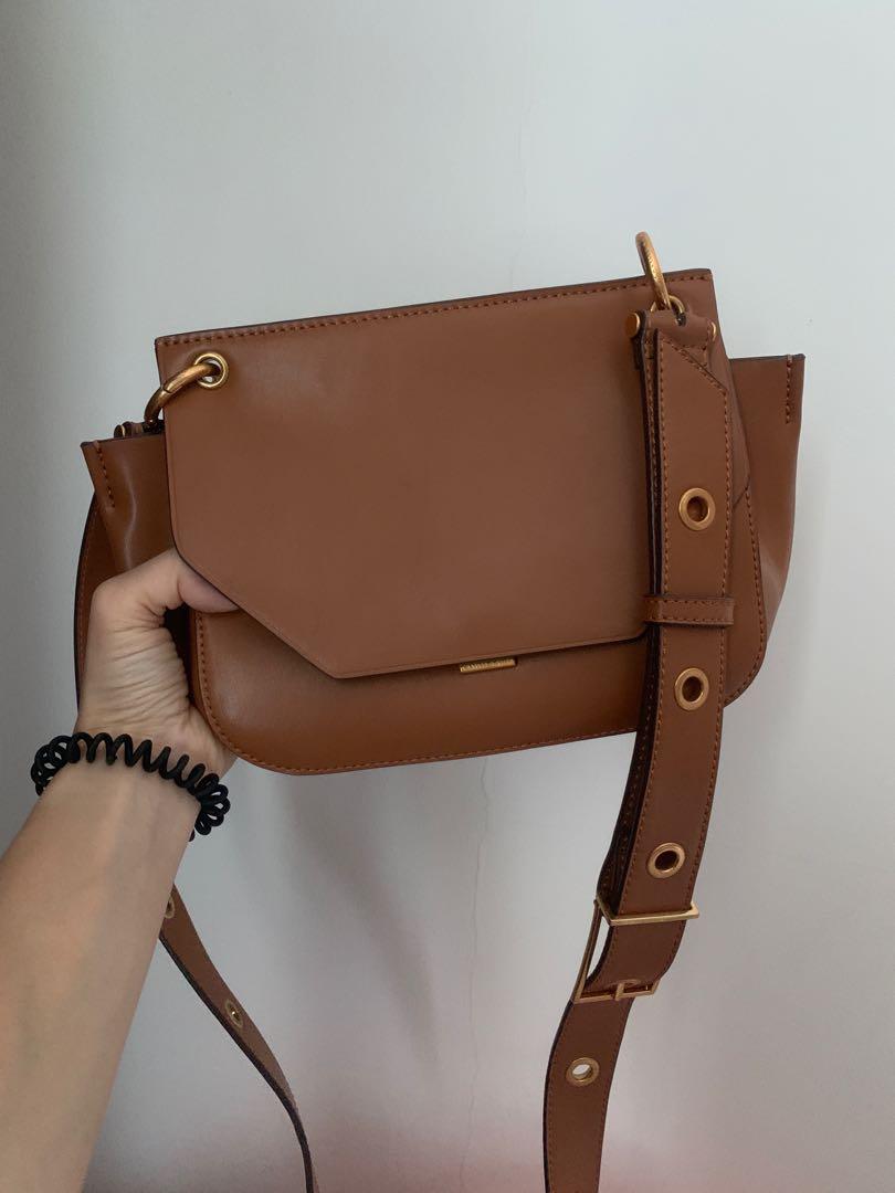 Charles Keith Brown Crossbody Sling Bag Women S Fashion Bags Wallets Sling Bags On Carousell