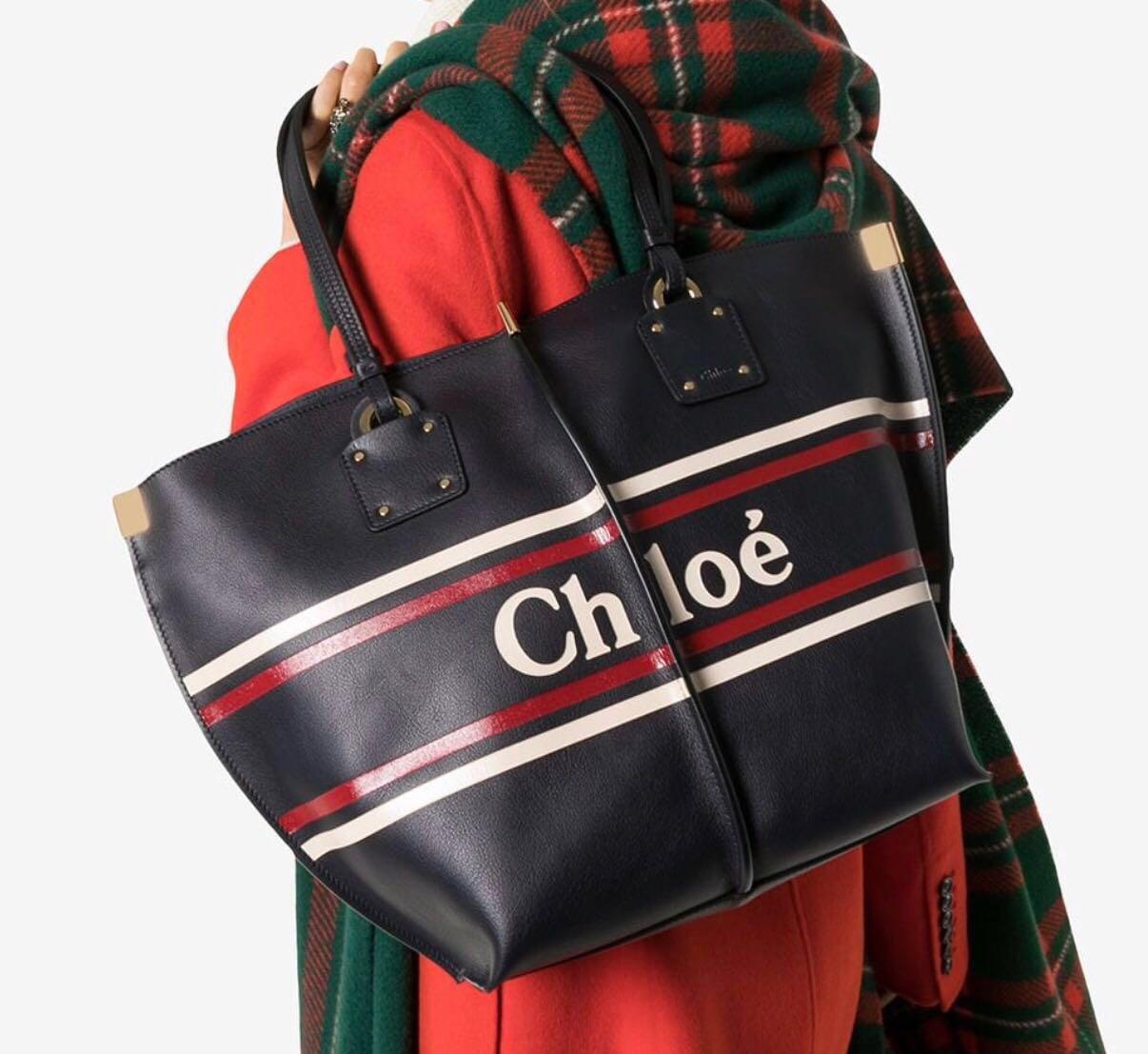 Chloe Vick logo leather tote bag Carousell