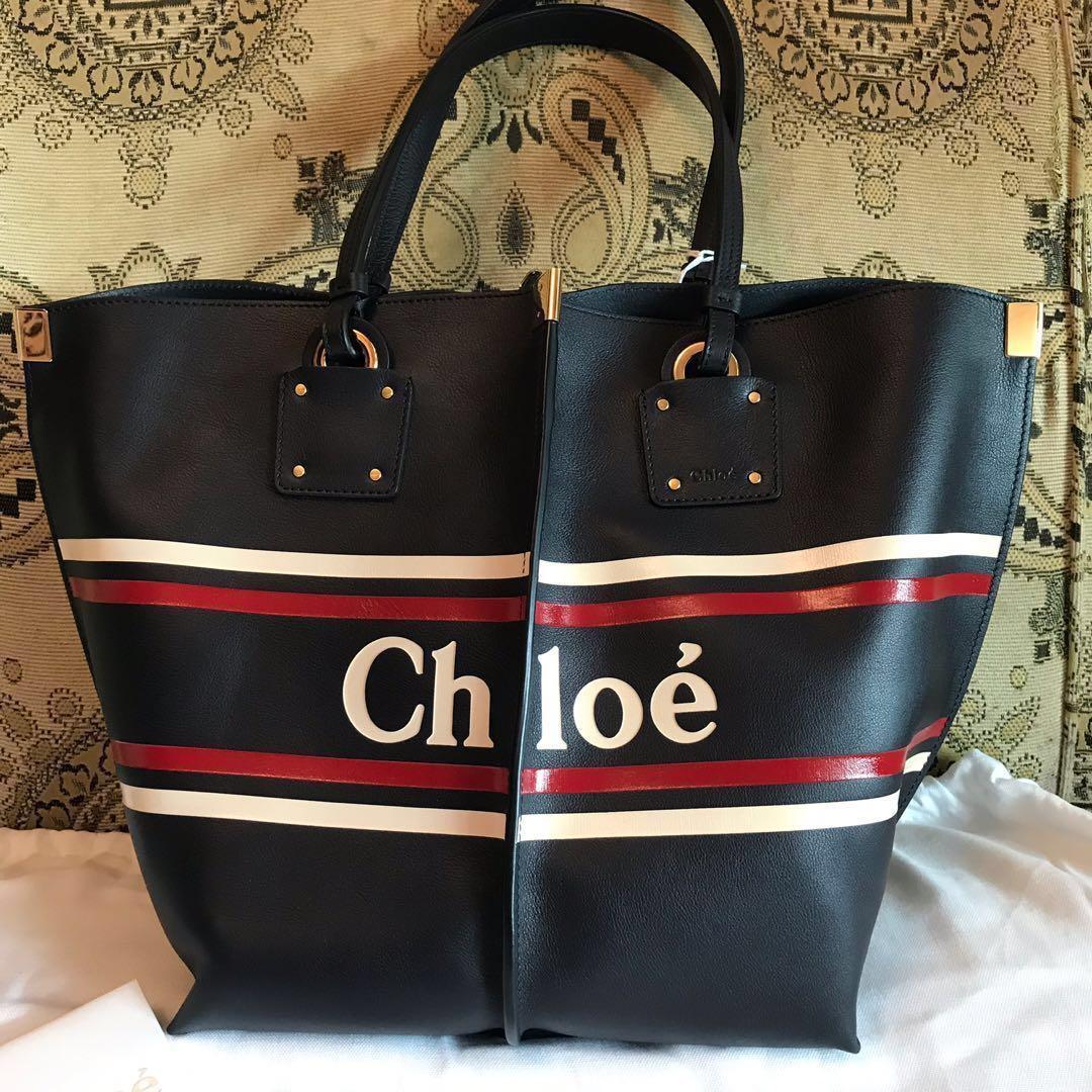 Chloe vick wide leather tote bag deals