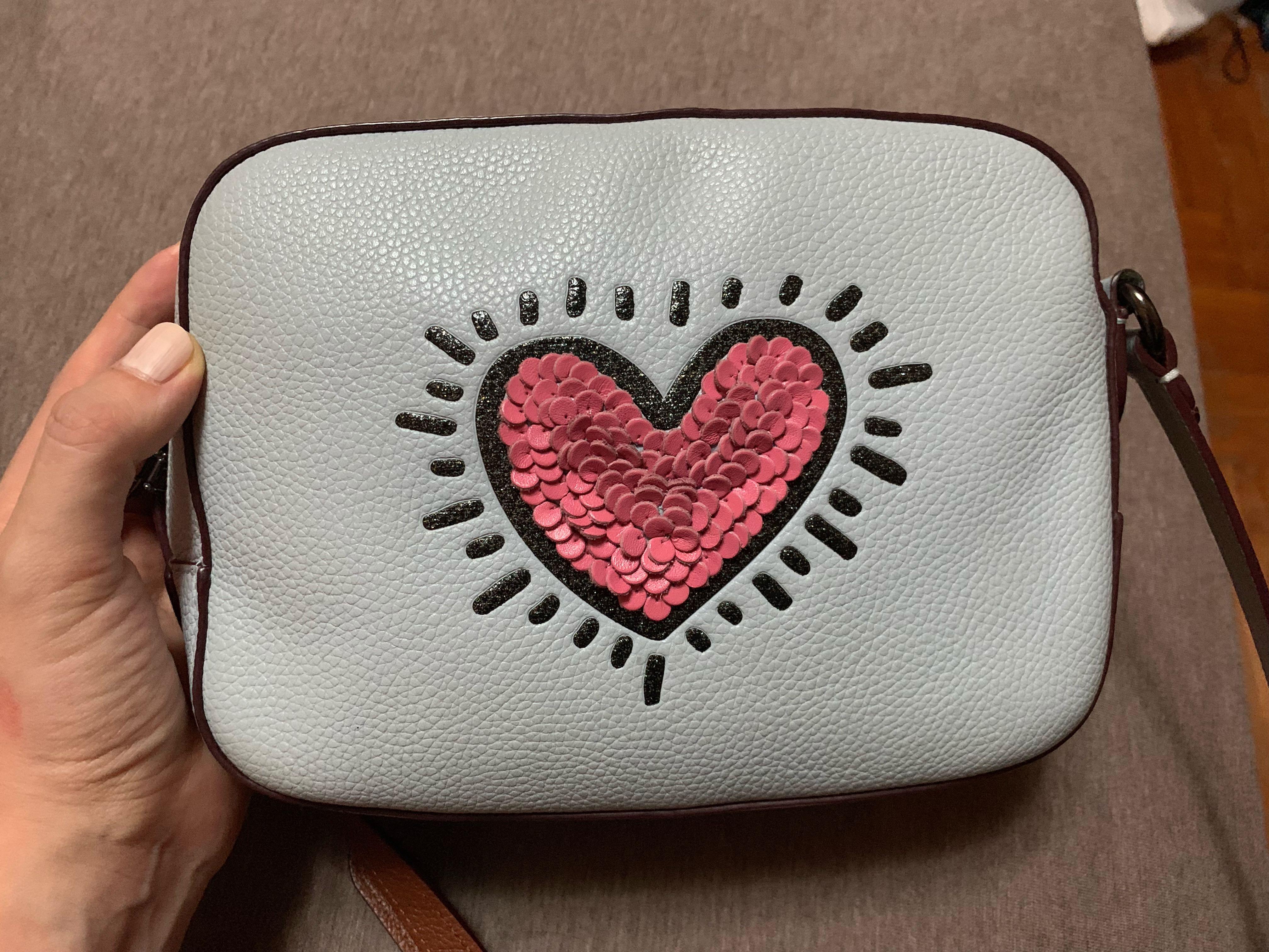 Coach x Keith Haring Sequins Heart Camera Bag Women s Fashion