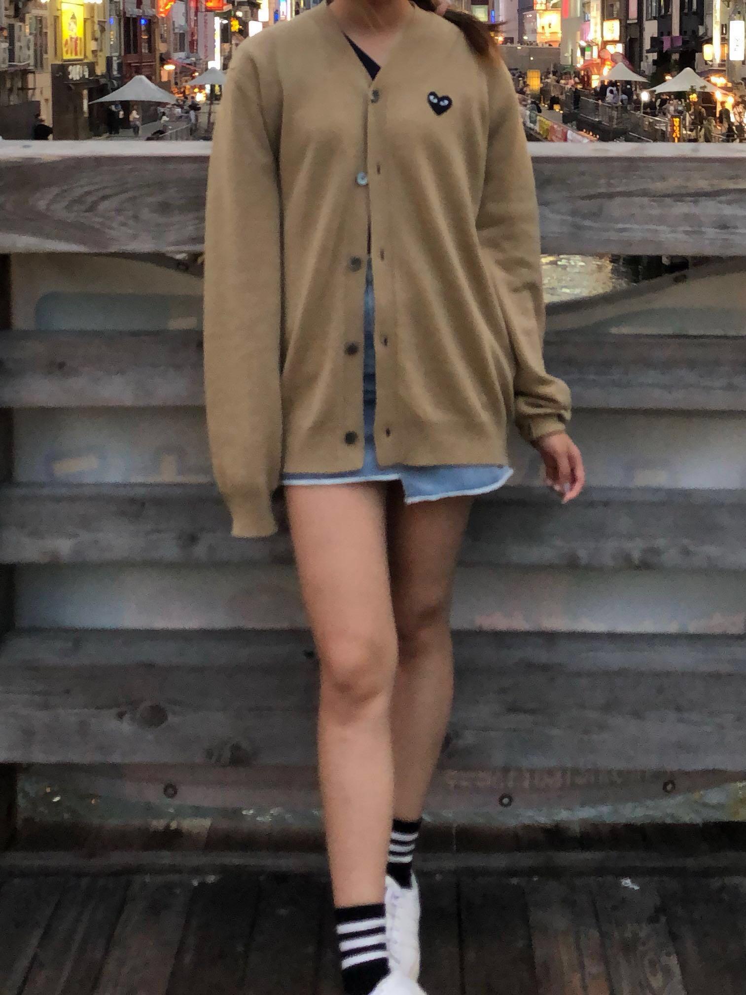 comme des garcons play cardigan beige