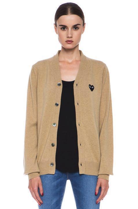 cdg beige cardigan