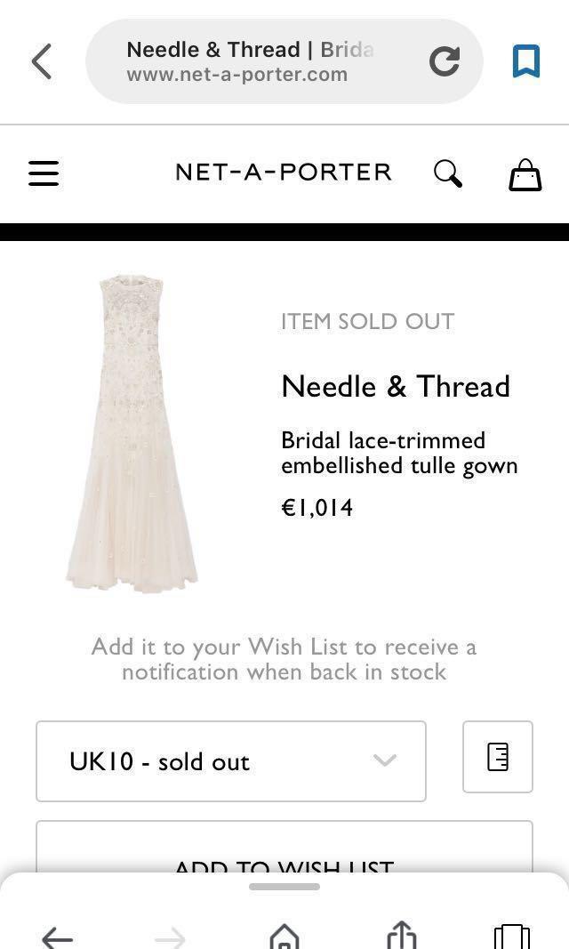 Needle and thread ombre insert deals gown