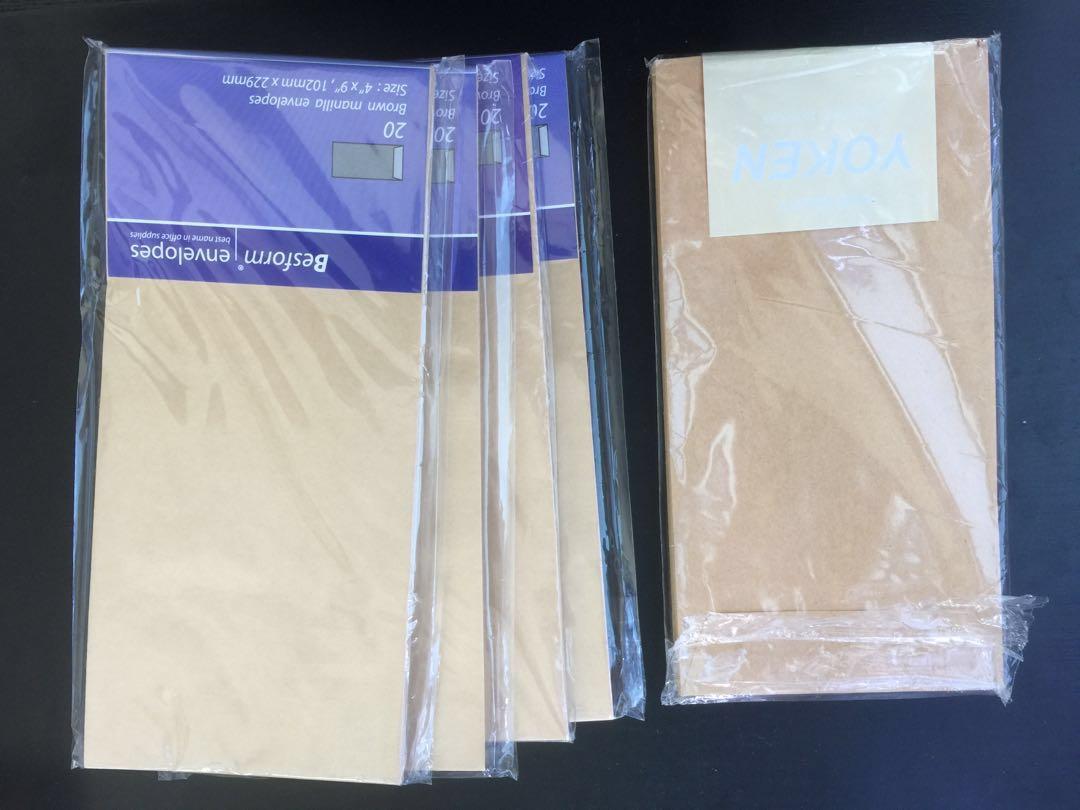 Envelopes (assorted) (Category: Stationery & School Supplies) located in Singapore. Submitted by coolblaze (Listing ID 231087952, Image 2). Description: Overbought and selling off extra stock: A'zone C6 (162 x 114mm) metallic envelopes: - Dune White 40pcs (worth $15) - Anthra Gray 20pcs (worth $7.50) - White Gold 20pcs (worth $7.50) C6 (162 x 114mm) peel & seal white envelopes - 77pcs Brown manilla envelopes (102 x 229mm) - 100pcs Cash payment pl